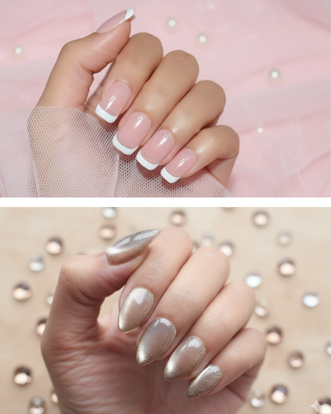Matrut | [SOFT BLUSH & CAT EYE] - Ready-To-Wear Nails Combo Set