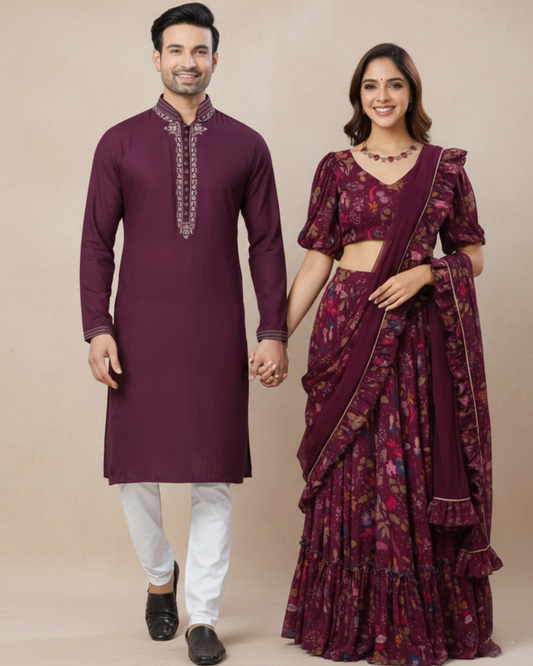 Matrut | [Pure Weave & Samundar] Wine - Couple wear