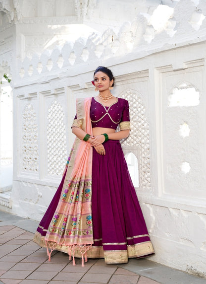 Matrut | Pranathi Wine Lehenga