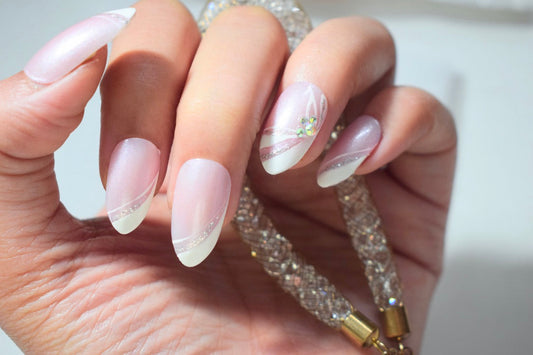 Neutral Pink French Nails freeshipping - LYNSAYNAILS