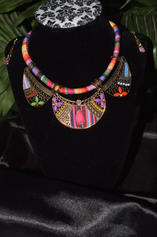 Fluorescent Boho  Necklace set