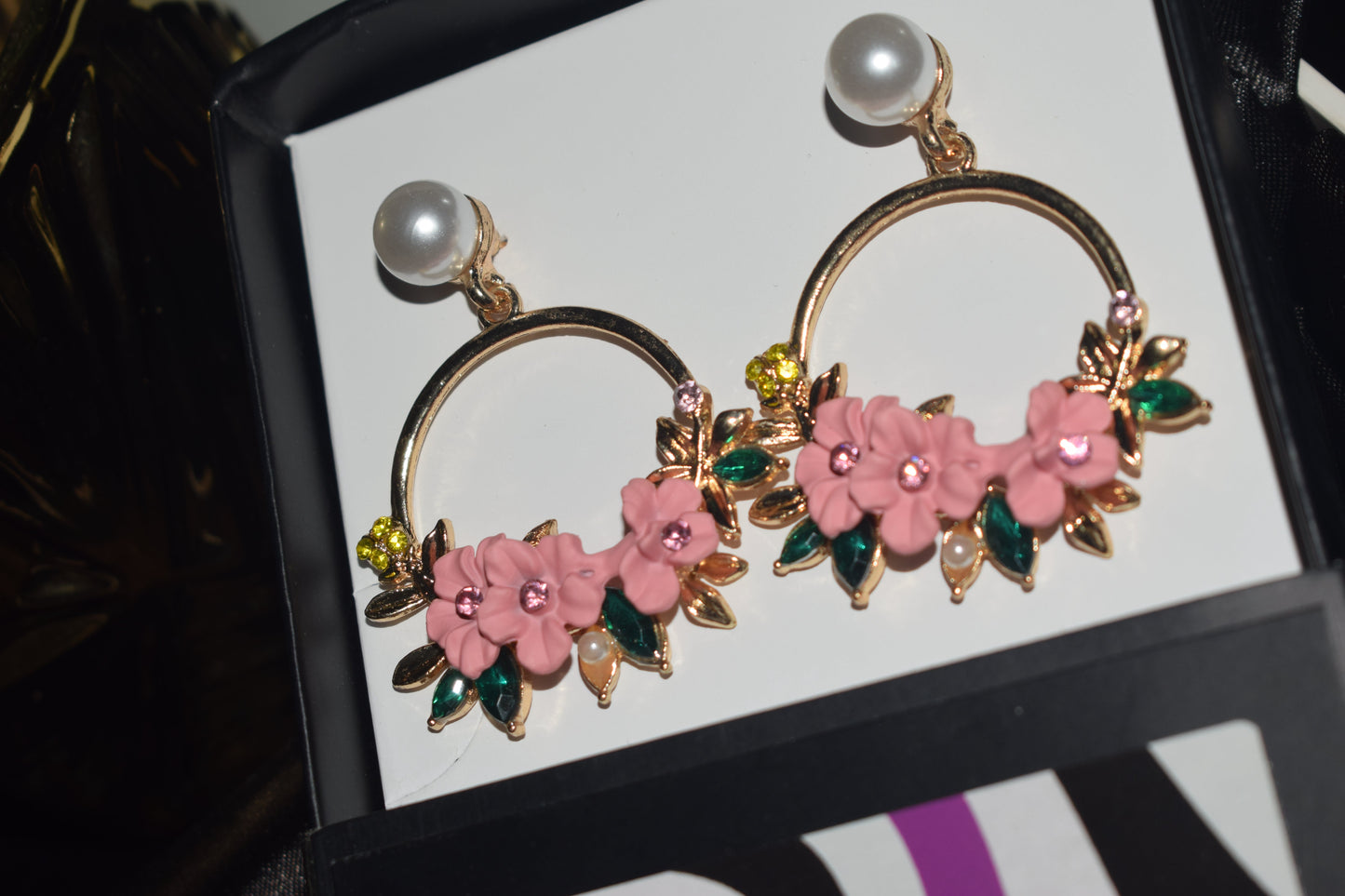 Floral Hoop Earrings