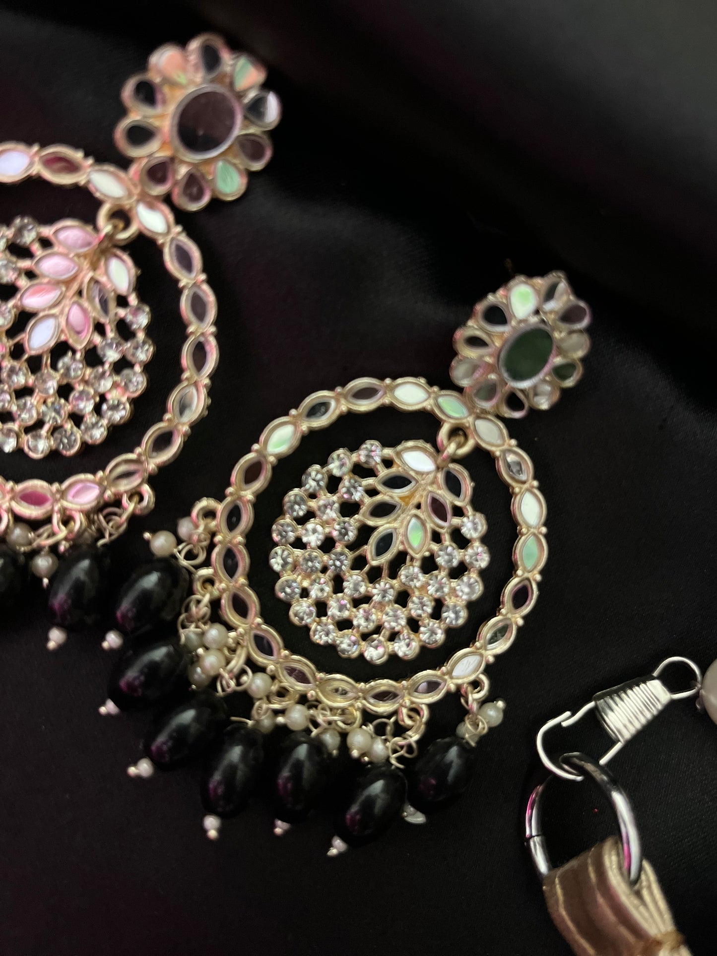 Chandbali Earrings (Black)