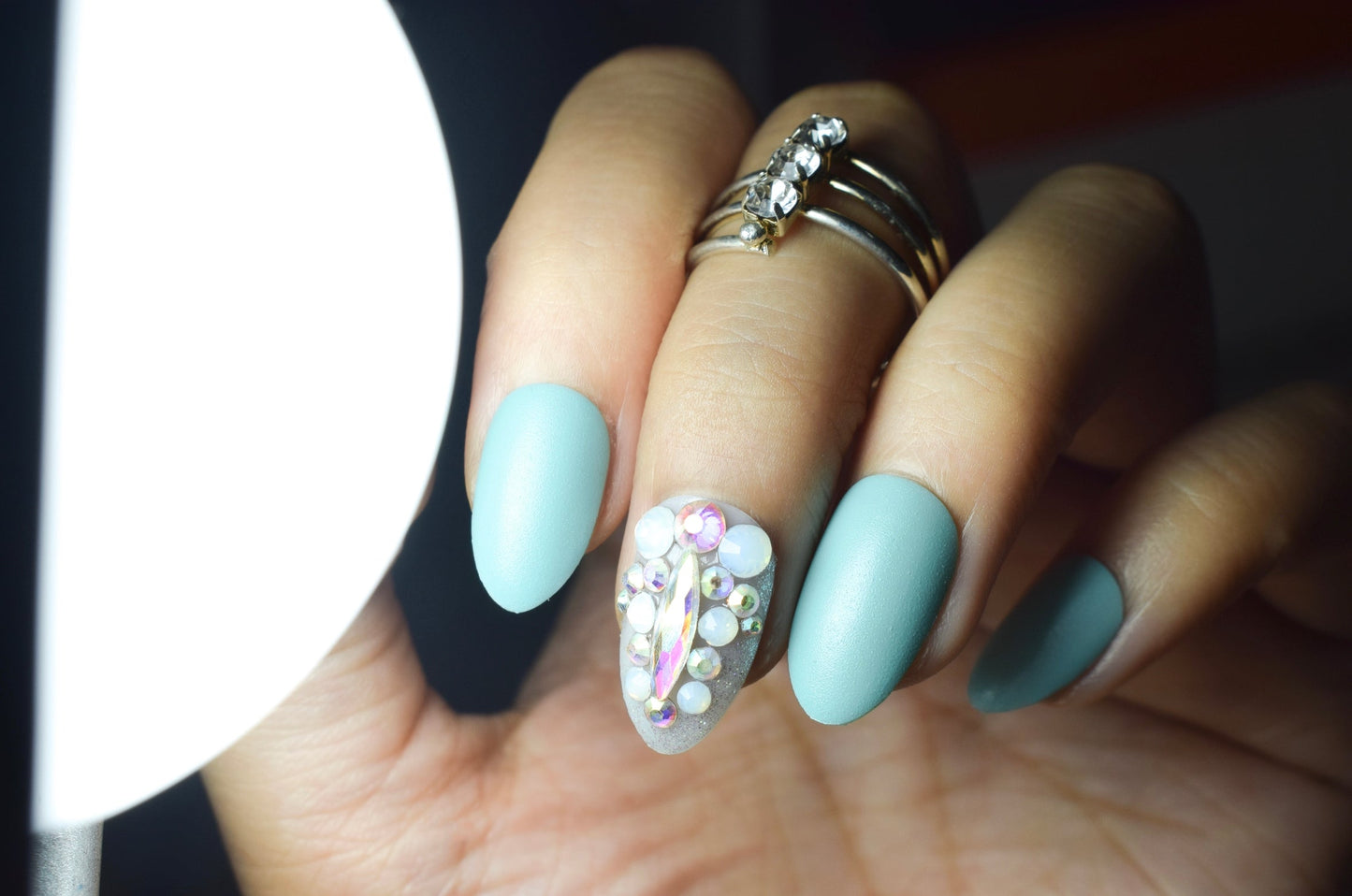 Blue Hue Peppered Nails