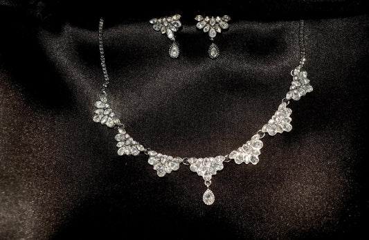 Vintage Silver  Deco Necklace Set