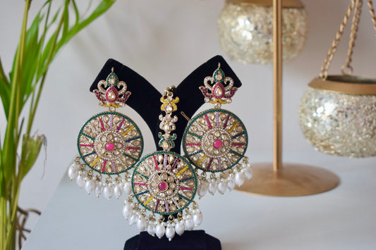 Matrut | Ethnic Earrings Maang Tikka Set - EM301