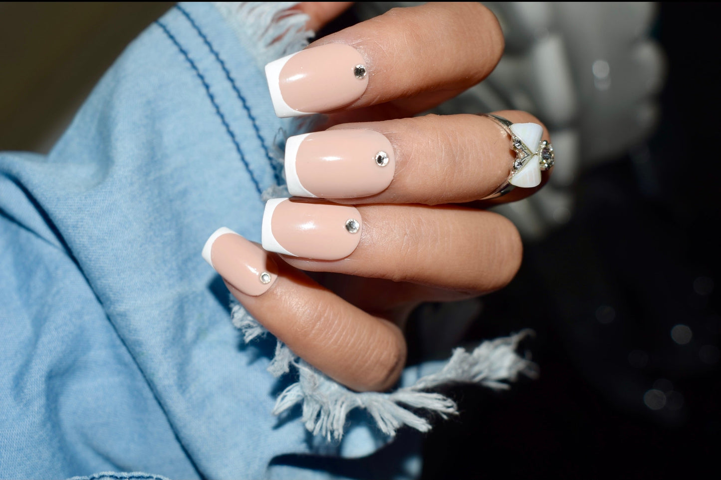 Studded French Nails