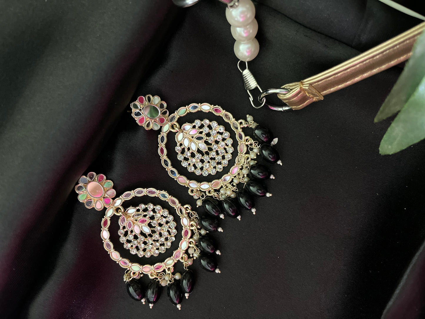 Chandbali Earrings (Black)