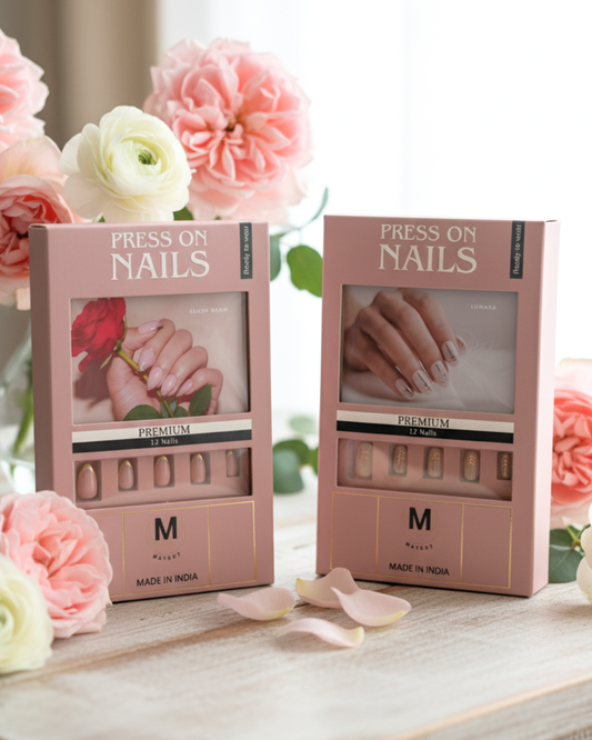 Matrut | [BLUSH BEAM & LUNARA] - Ready-To-Wear Nails Combo Set