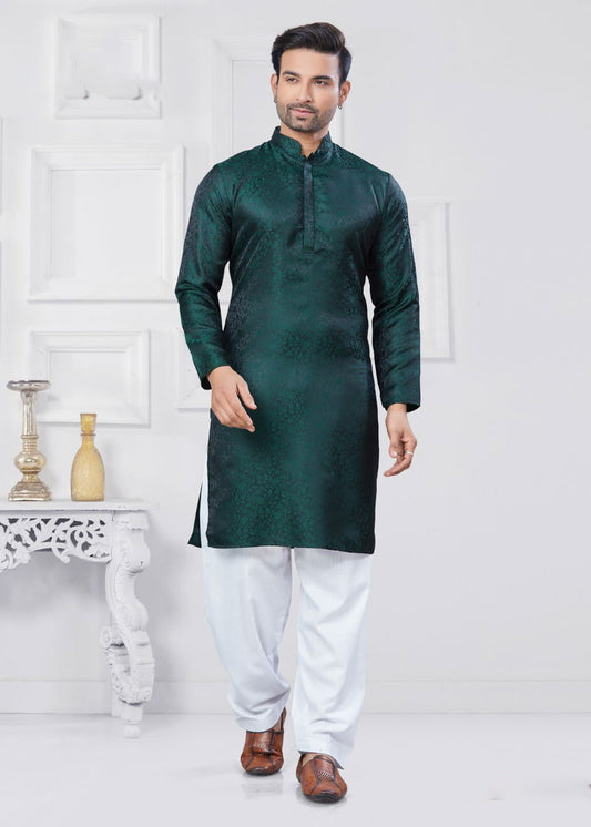 Matrut | Rangoon Bottle Green Kurta Set