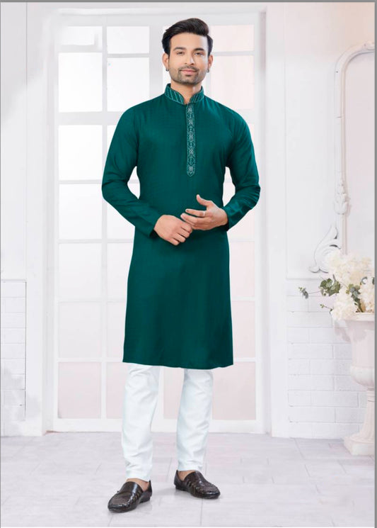 Matrut | Gallant Bottle Green  Kurta Set