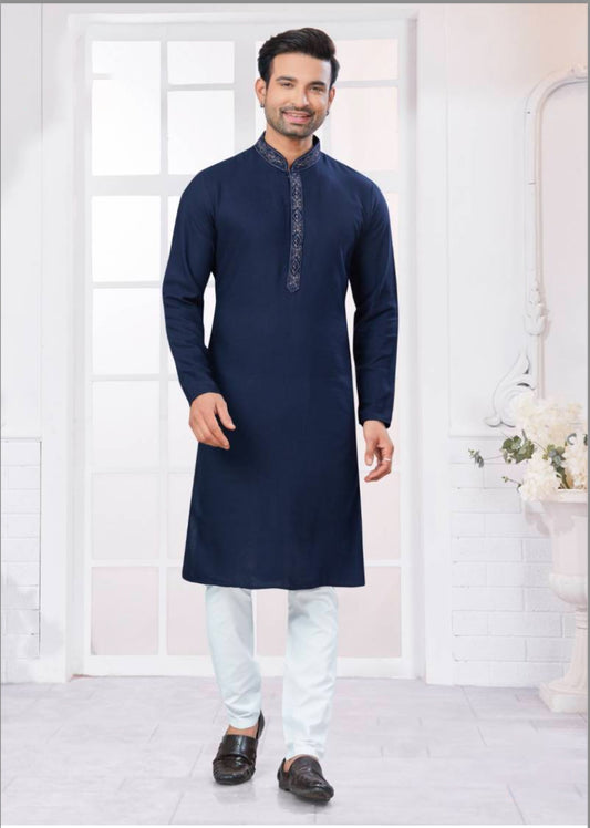 Matrut | Gallant Navy Blue Kurta Set