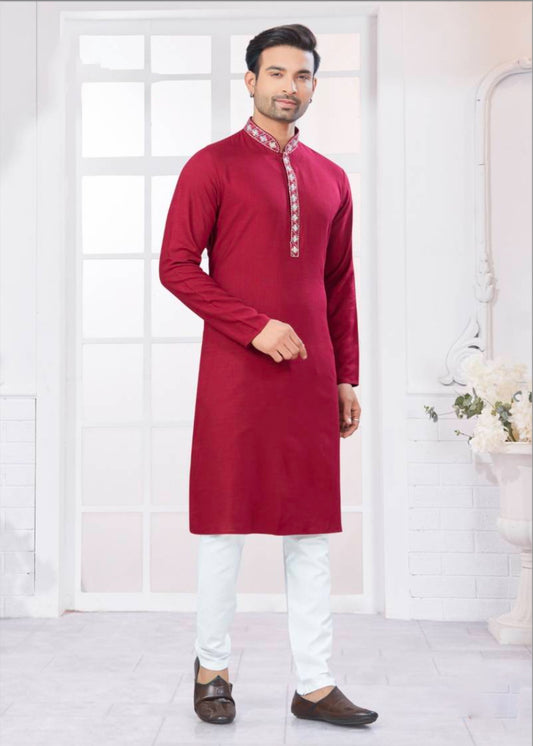 Matrut | Gallant Cherry Red Kurta Set