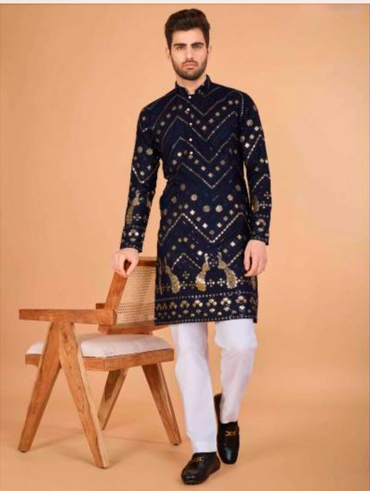 Matrut | Rudra Navy Kurta Set