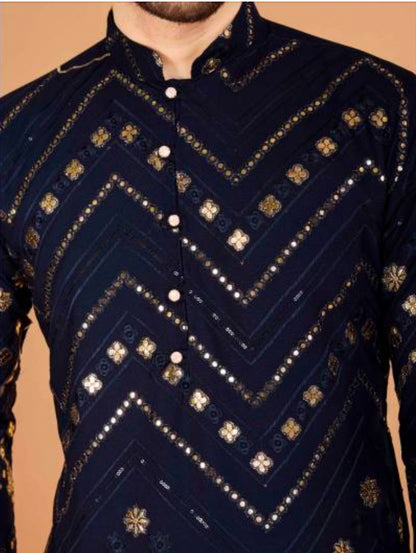 Matrut | Rudra Navy Kurta Set