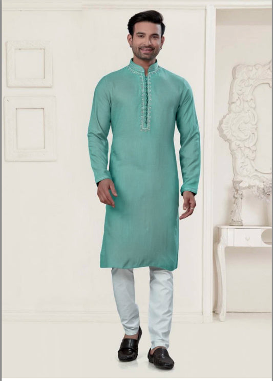 Matrut | Pure Weave Sea Green Kurta Set