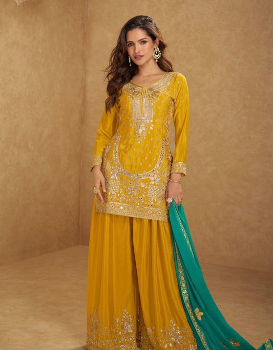 Matrut  | Aarushi Yellow Sharara Suit