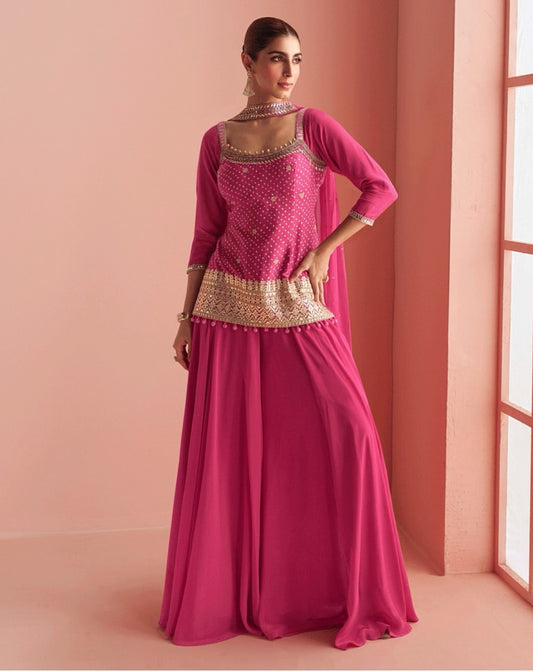 Matrut  | Barkha Rani Pink Palazzo Suit