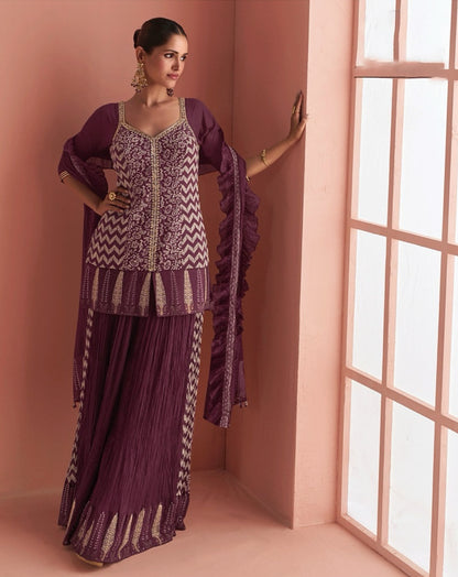 Matrut  | Barkha Wine Palazzo Suit