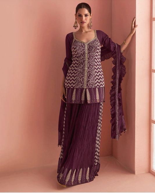 Matrut  | Barkha Wine Palazzo Suit