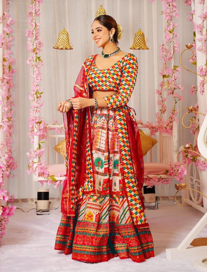 Matrut | Sacred Red Multicolor Lehenga