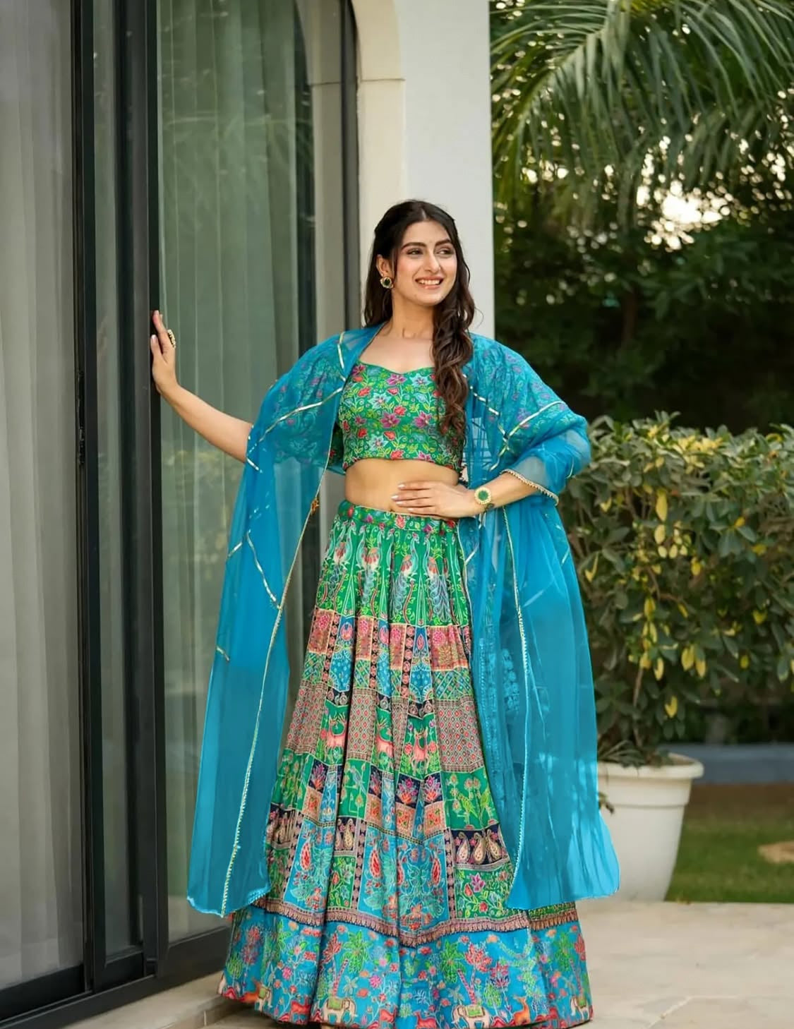 Matrut | Sacred Blue-Green Lehenga