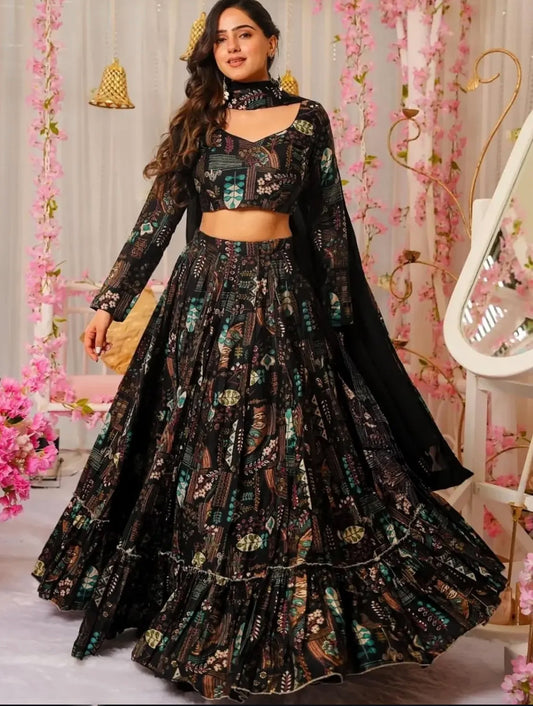 Matrut | Samundar Black Lehenga