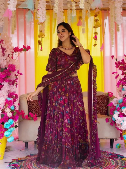 Matrut | Samundar Wine Lehenga