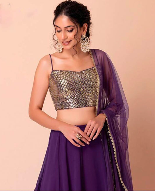 Matrut | Sunehri Glam Purple Lehenga Set