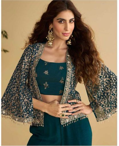 Matrut | Nitya Peacock Blue Trio Set