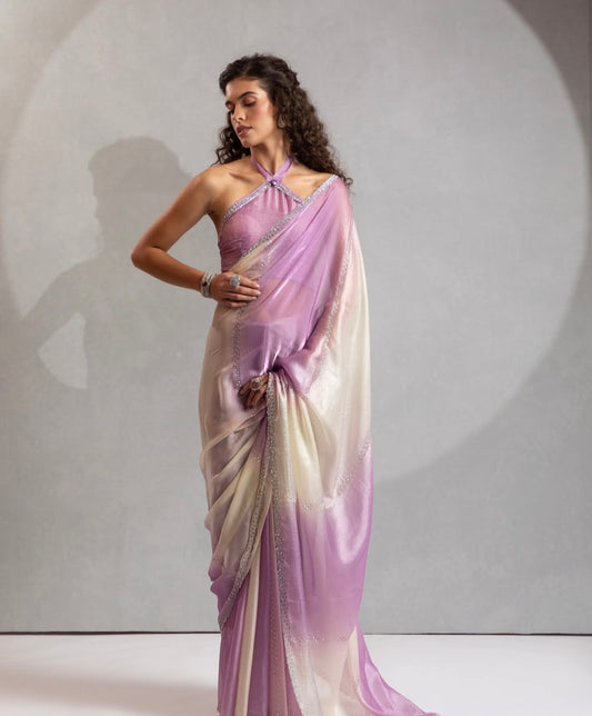Matrut | Feathera Purple Saree