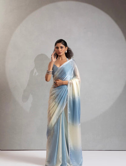 Matrut | Feathera Blue Saree