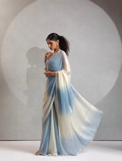 Matrut | Feathera Blue Saree