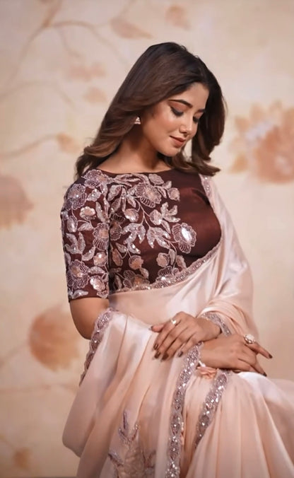 Matrut | Dolce Dip Light Peach Saree