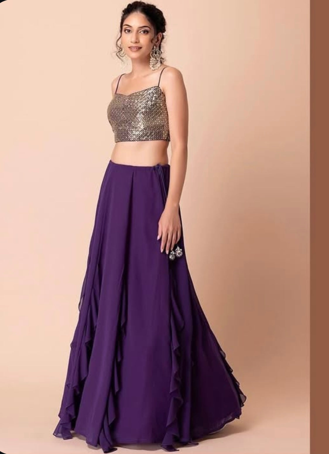 Matrut | Sunehri Glam Purple Lehenga Set