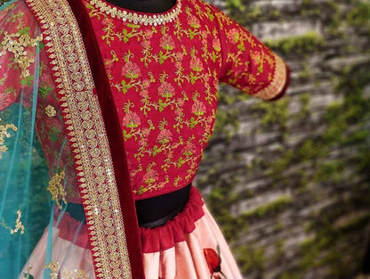 Matrut | Carnations Rose Pink Lehenga