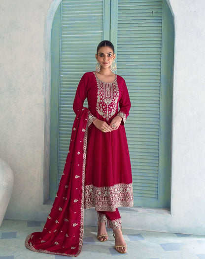 Matrut  | Vihanika Red A-line Suit