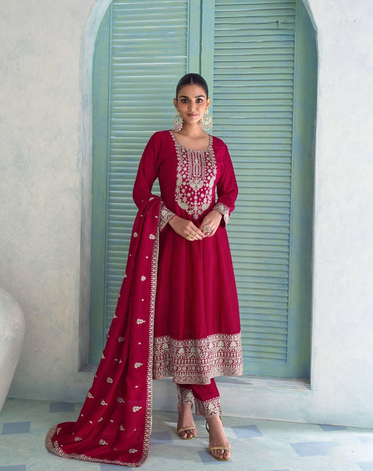 Matrut  | Vihanika Red A-line Suit