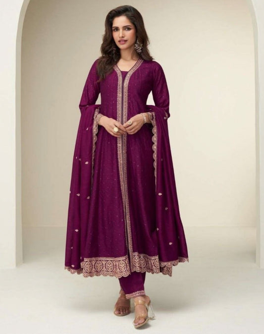 Matrut  | Charvi Wine A-line Suit