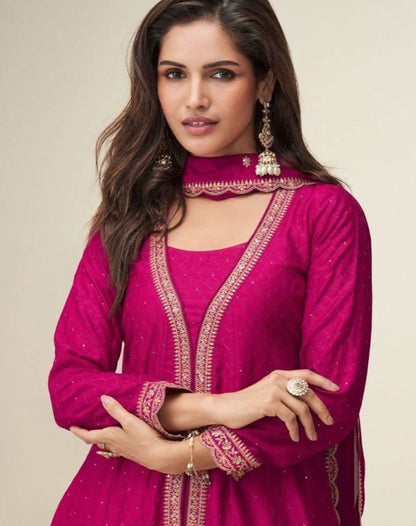 Matrut  | Charvi Rani Pink A-line Suit