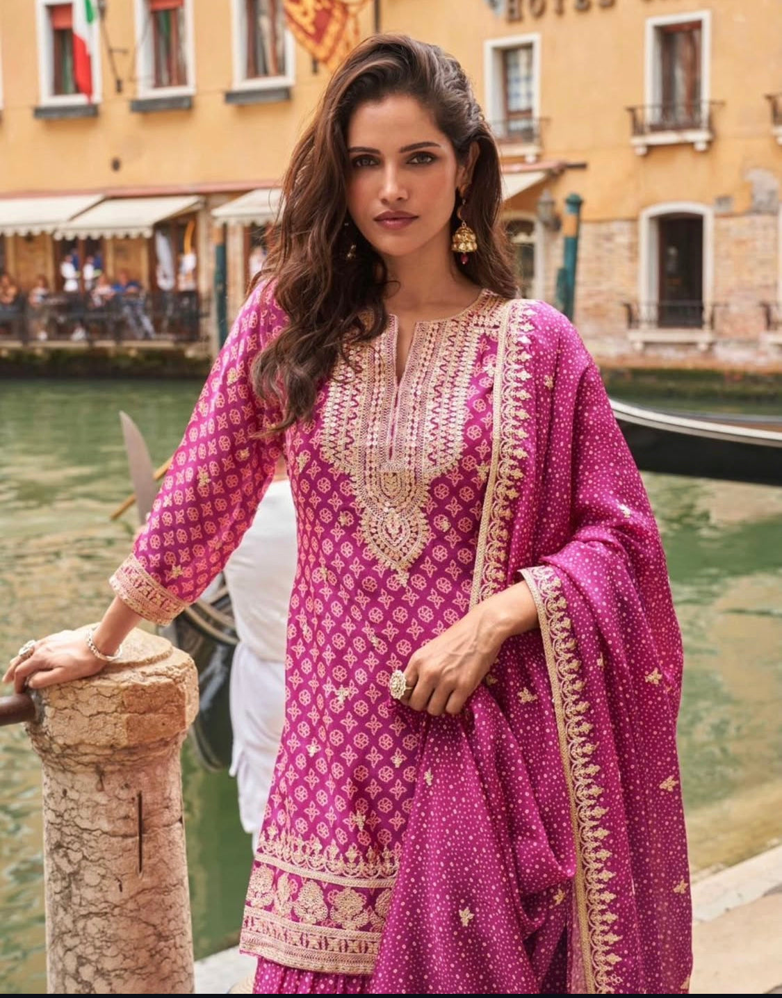 Matrut  | Meena Purple Palazzo Suit