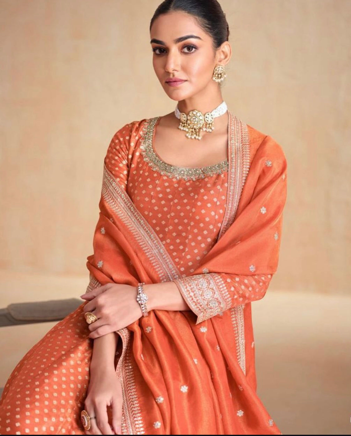 Matrut | Banaras Orange Gown