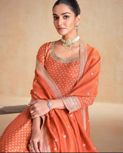 Matrut | Banaras Orange Gown