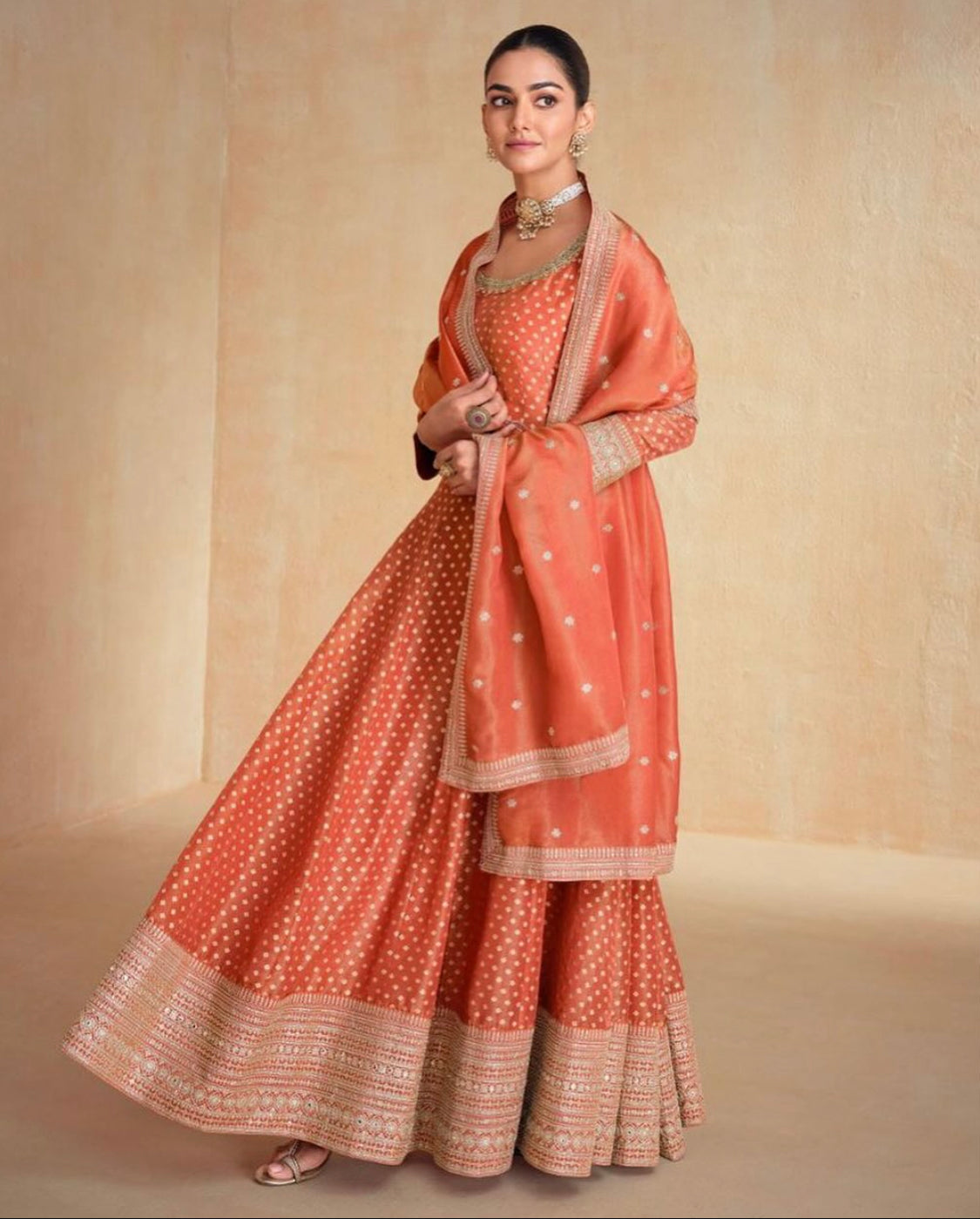 Matrut | Banaras Orange Gown