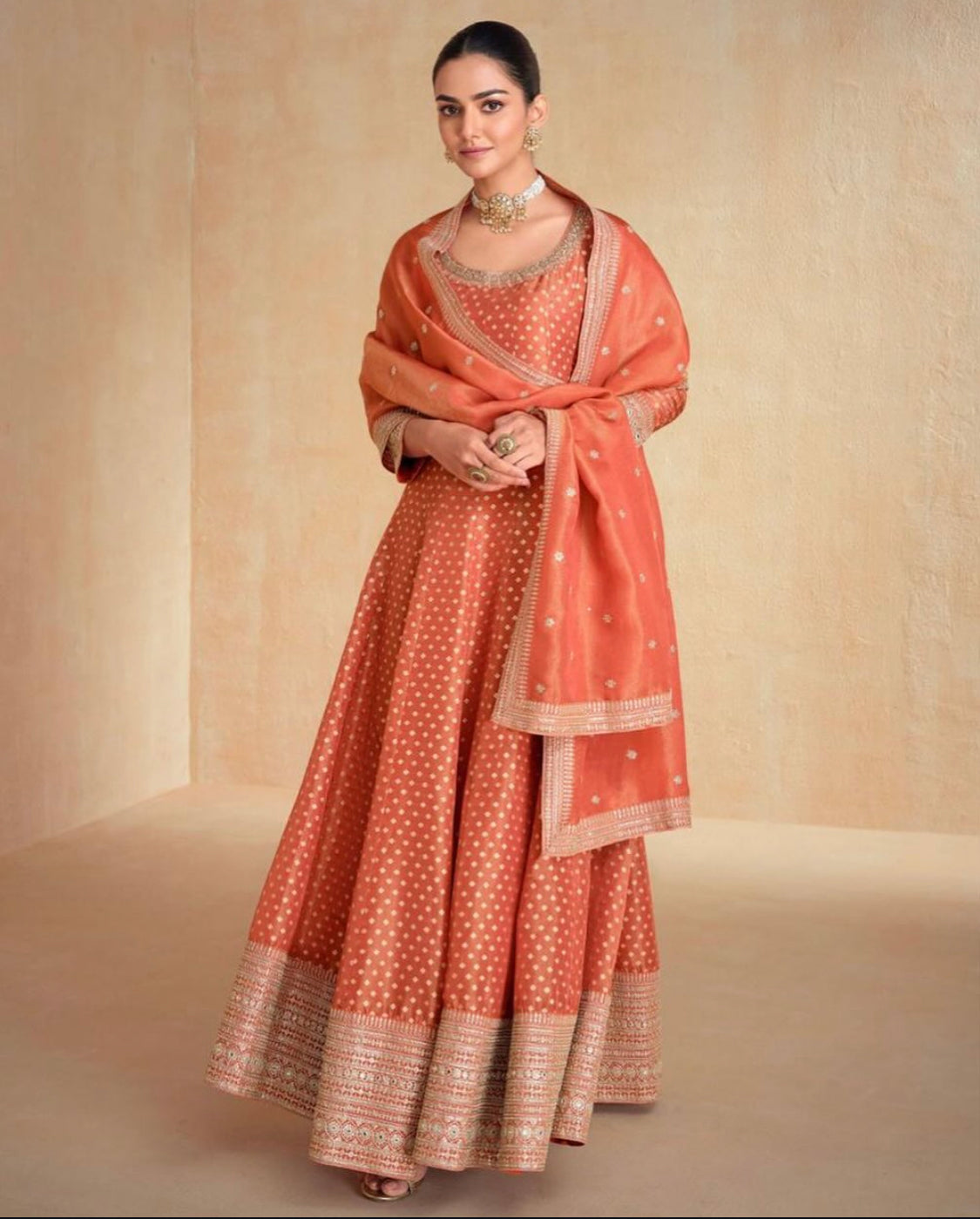 Matrut | Banaras Orange Gown