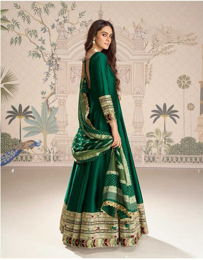 Matrut |  Roshni Bottle Green Gown