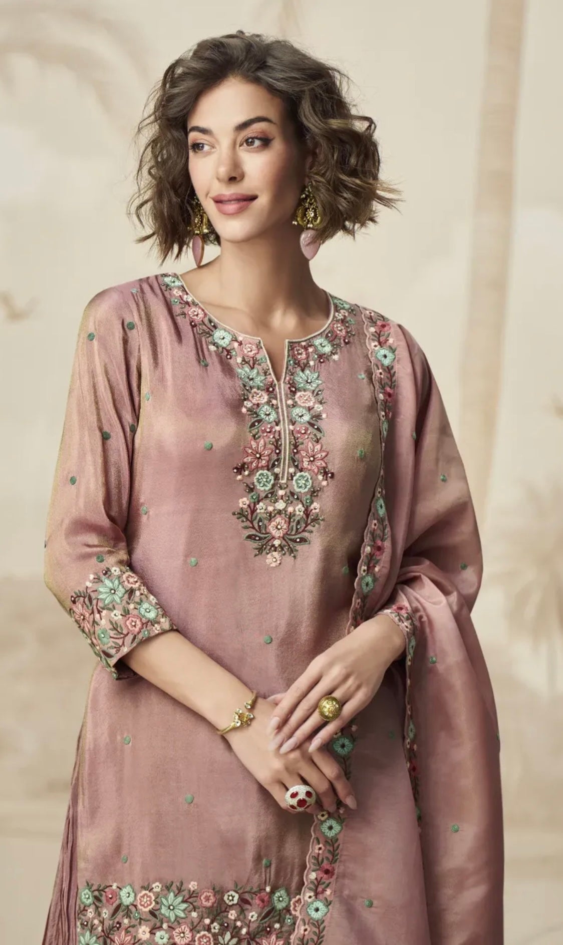 Matrut  | Raktima Floral Mauve Sharara Suit