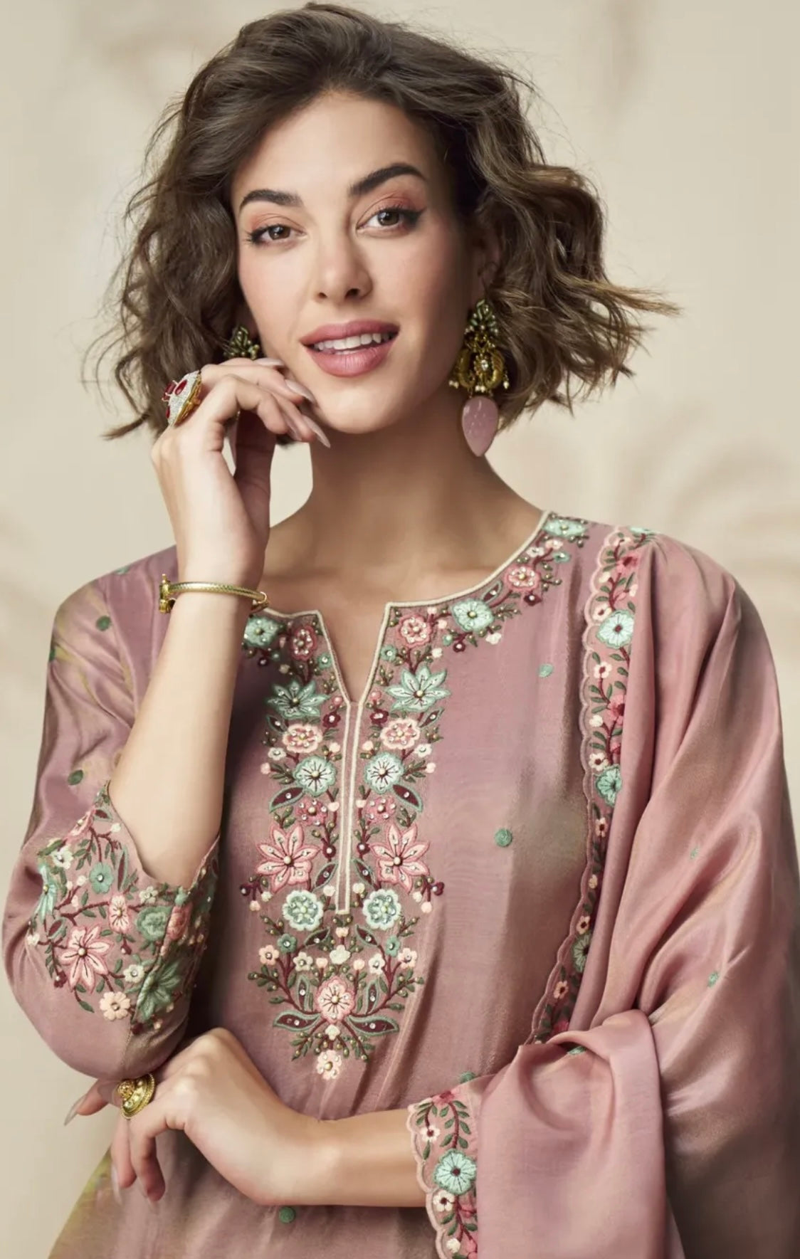 Matrut  | Raktima Floral Mauve Sharara Suit