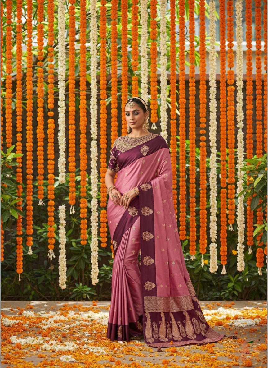 Matrut | Kalki Mauve-Wine Saree