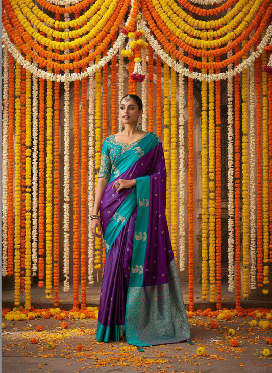 Matrut | Kalki Purple-Blue Saree